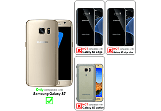 carcasa de móvil Funda rígida para móvil de plástico duro y TPU – Carcasa Híbrida;CADORABO, Samsung, Galaxy S7, azul oscuro armadura