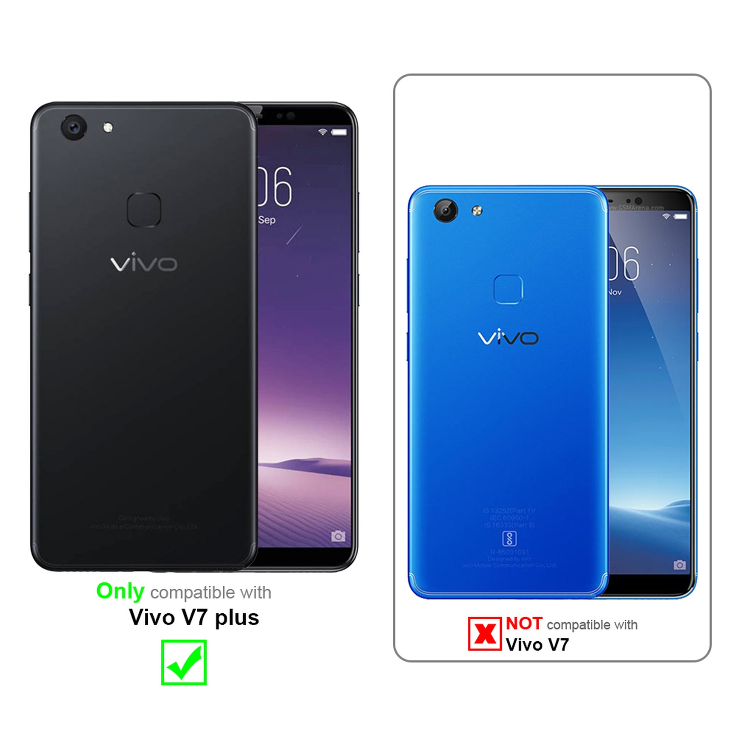 Cadorabo pellicola blindata per Vivo V7 pellicola protettiva in bianco a schermo intero vetro temperato di protezione del display