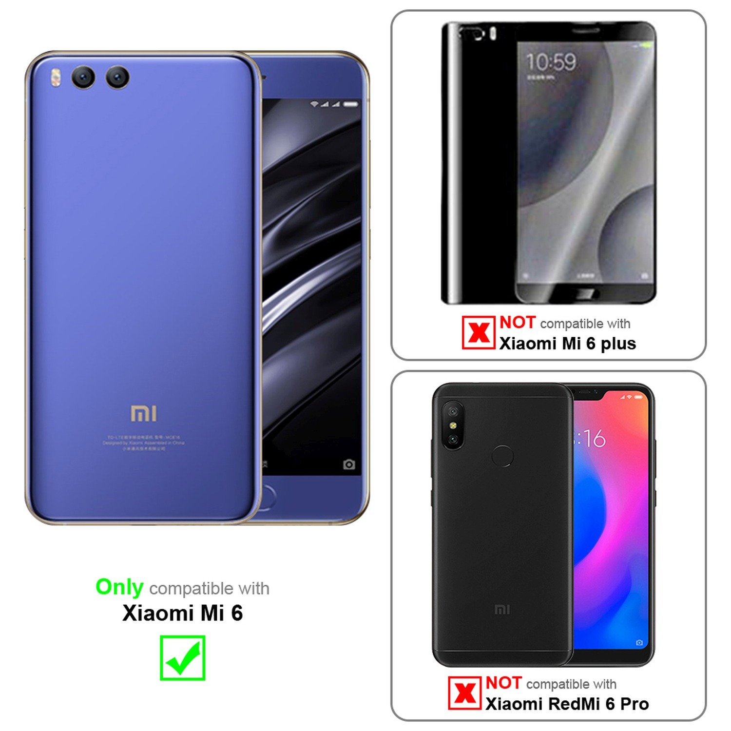 Cadorabo 3x Pellicola Protettiva compatibile con Xiaomi RedMi NOTE 4 in