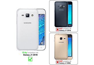 carcasa de móvil Funda rígida para móvil de plástico duro – Carcasa Hard Cover protección;CADORABO, Samsung, Galaxy J1 2015, frosty azul