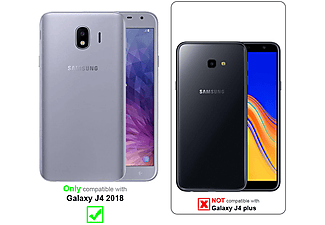 carcasa de móvil Funda flexible para móvil - Carcasa de TPU Silicona ultrafina;CADORABO, Samsung, Galaxy J4 2018, azul oscuro amarillo