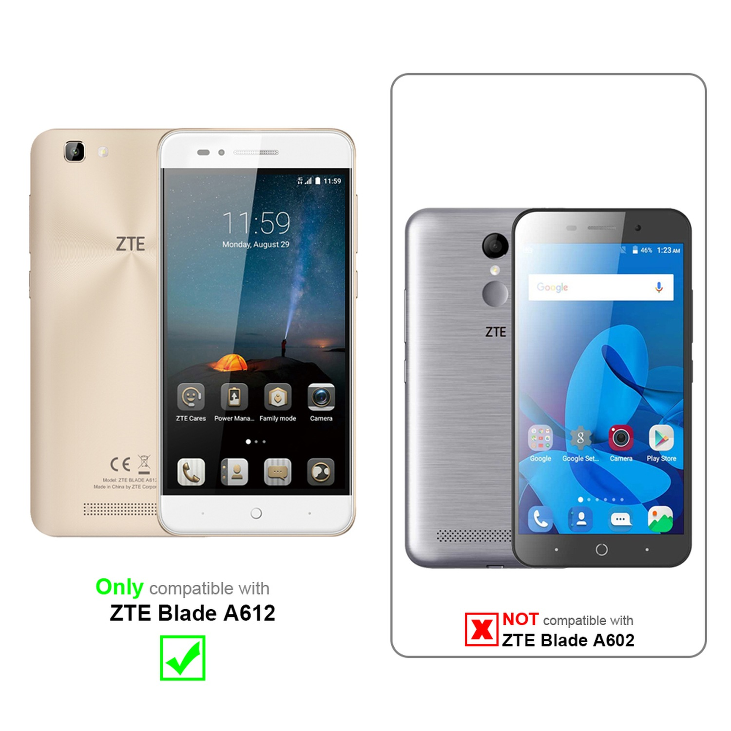 Cadorabo Pellicola Protettiva compatibile con ZTE Blade 10