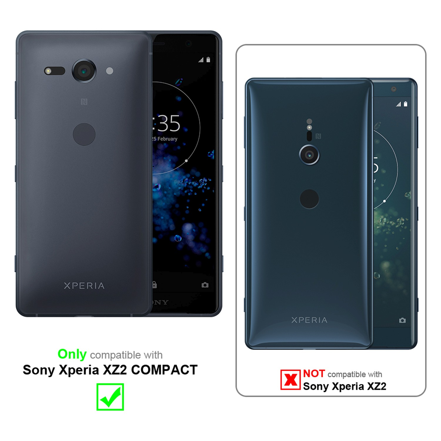 Cadorabo Custodia Flip Per Sony Xperia XZ2 Compact - Pelle Finta Color Caffè, Chiusura Magnetica, Protezione Completa