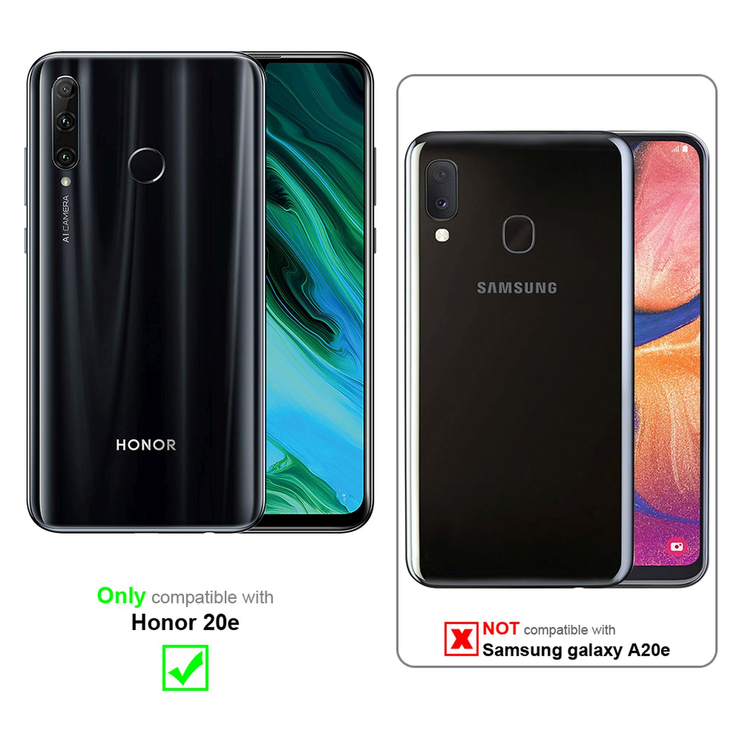Custodie nere. Compatibili solo con Honor 20e. Altri modelli non compatibili.