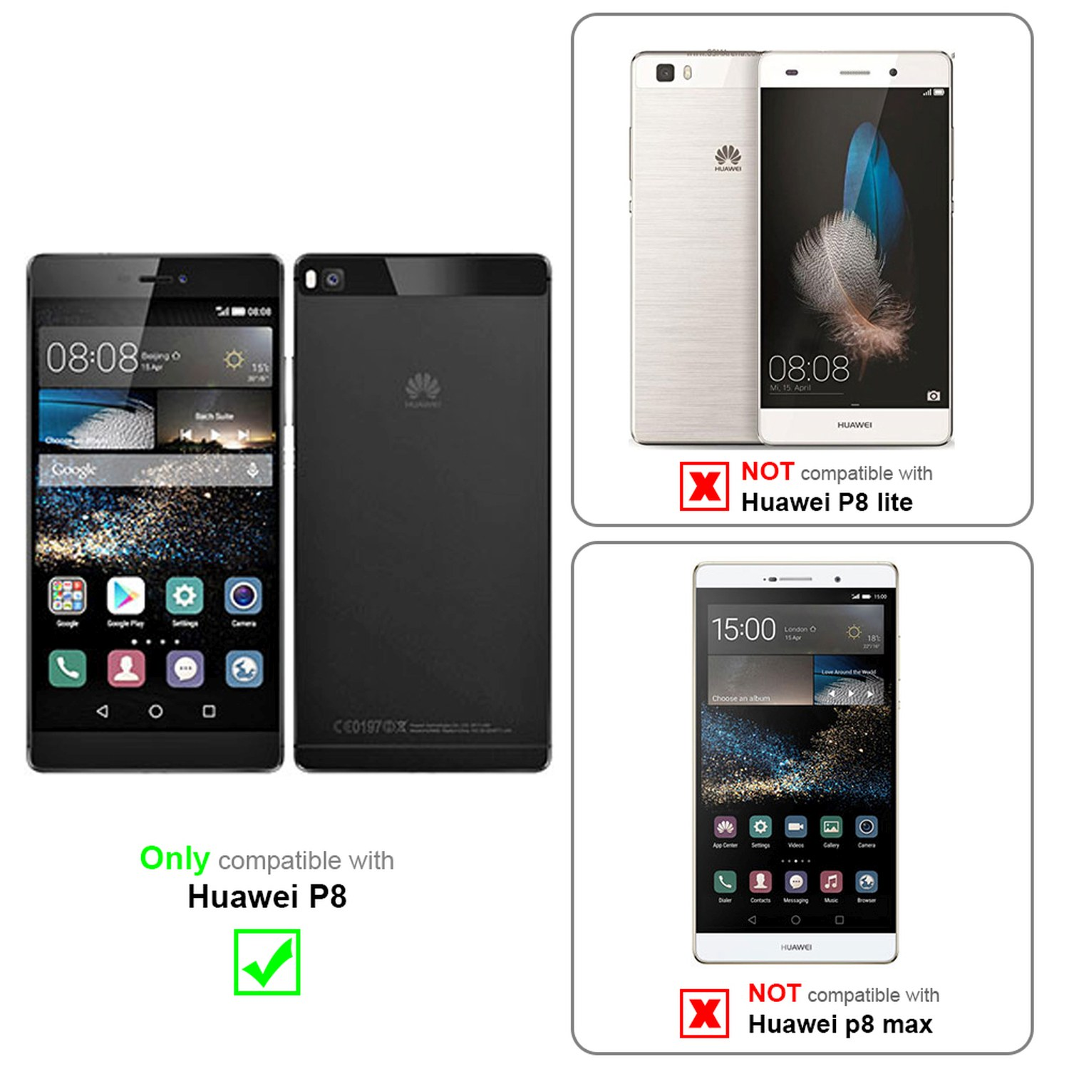 Cadorabo - Custodia Compatibile Con Huawei P8 In Rosso Mela