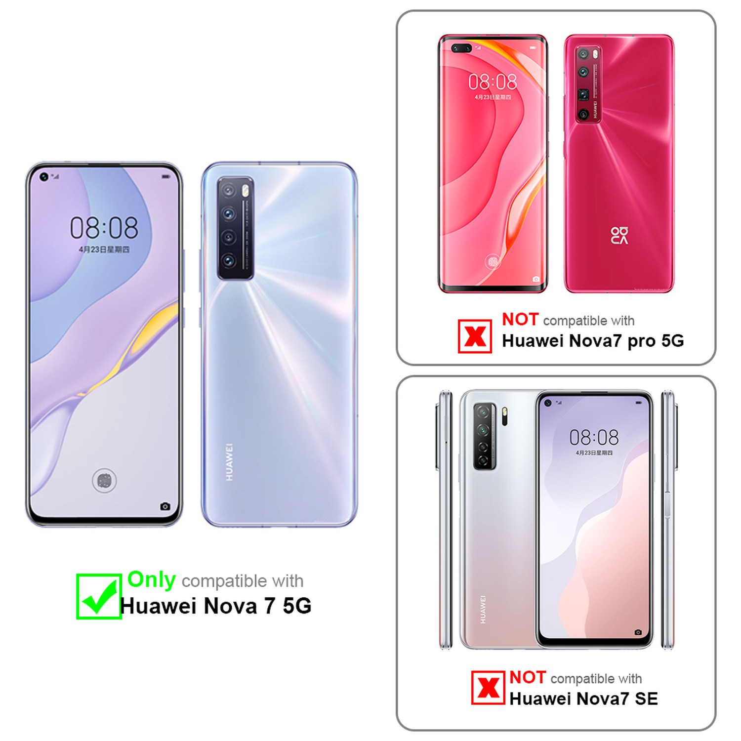Custodia Libro Con Fiori Per Huawei Y6P - Portafoglio Con 3 Slot Carte E Supporto - Chiusura Magnetica - Blu Floreale - 4