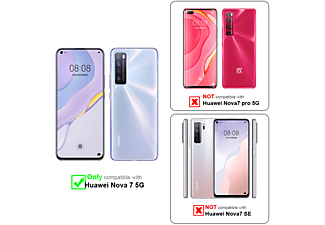 carcasa de móvil  - Funda libro para Móvil - Carcasa protección resistente de estilo libro CADORABO, Huawei, Nova 7 5G, rosa cereza