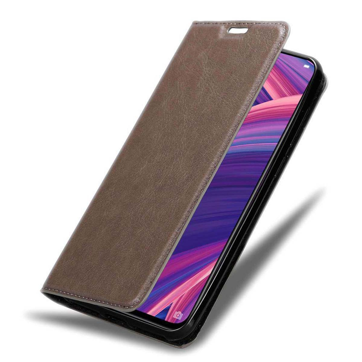 CADORABO Custodia con chiusura magnetica, funzione stand e tasca per le carte CUSTODIA A LIBRO per Oppo R17 PRO, Marrone