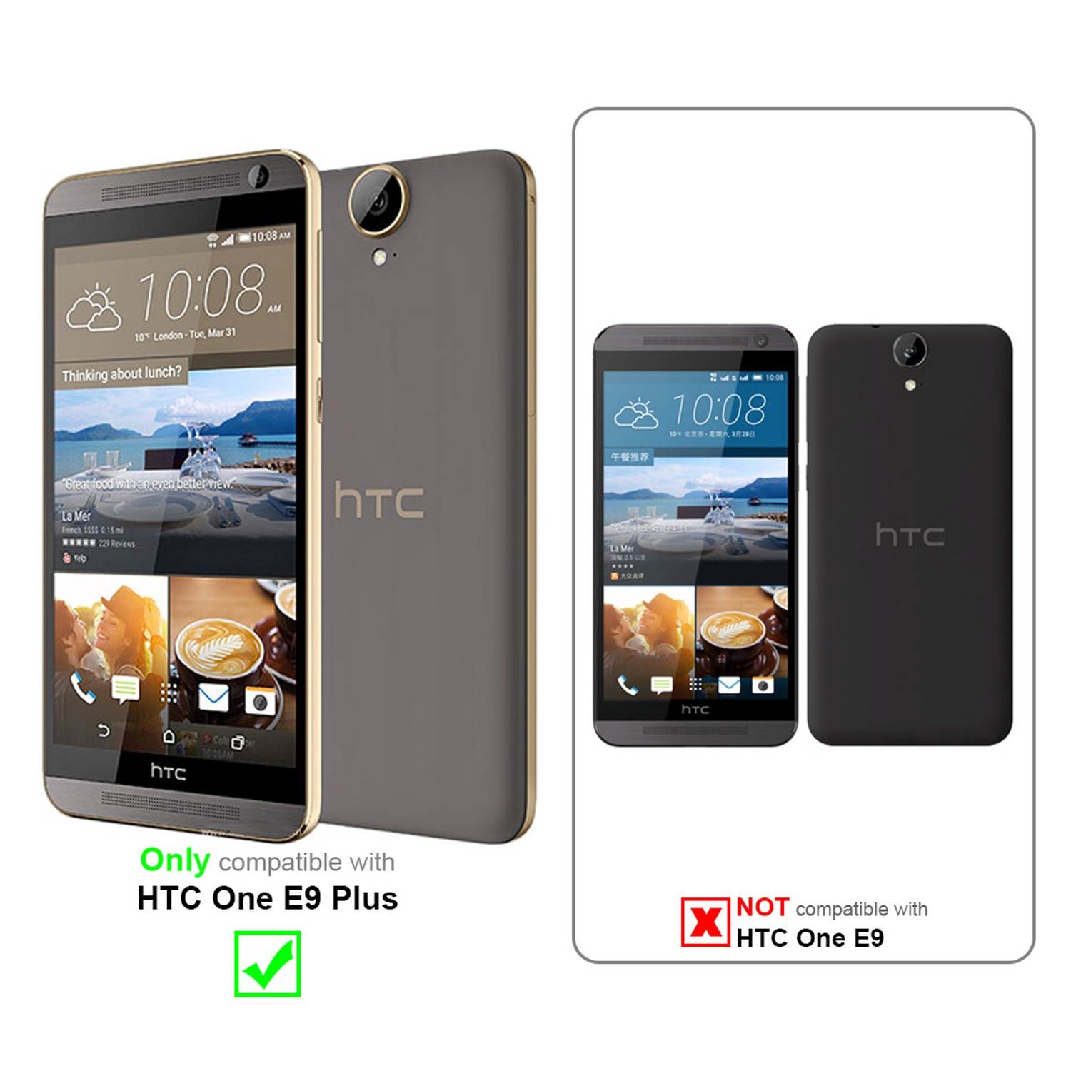 CADORABO TPU S-Line Backcover, HTC, TRANSPARENT PLUS, HALB ONE E9 Handyhülle