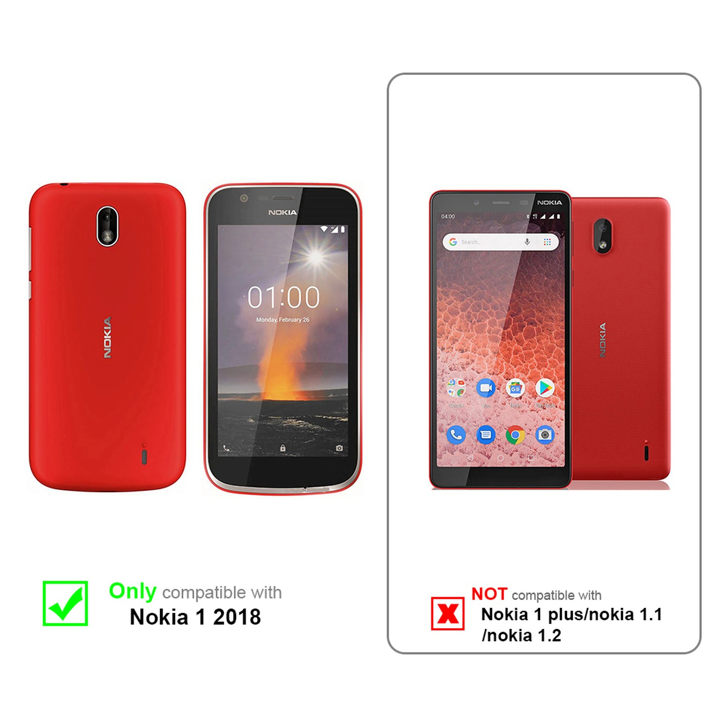 Nokia, 2018, Cover, Flip Flip Style, BRAUN 1 CADORABO KAFFEE im Hülle