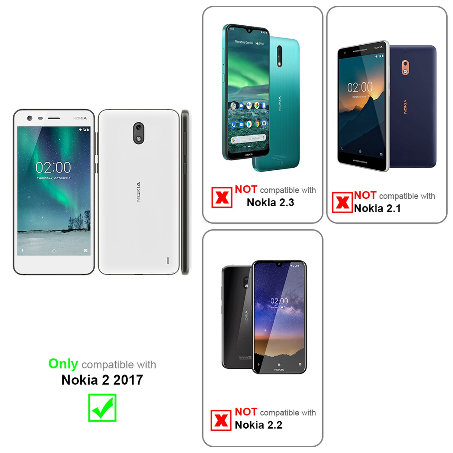 Diversi telefoni: bianco e blu scuro. Il telefono bianco ha il logo Nokia. Il telefono blu scuro ha il logo Nokia.