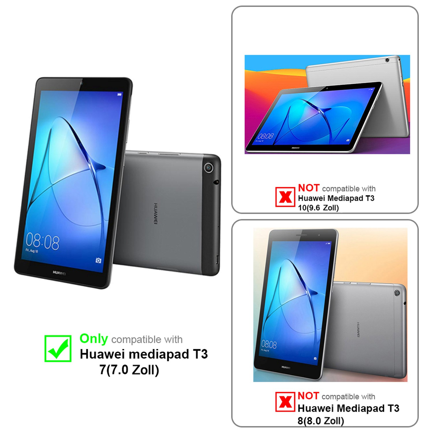 Zoll)) T3 Schutzfolie(für 7 MediaPad Huawei (7.0 Schutzglas Tablet CADORABO