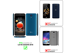 carcasa de móvil  - Funda flexible para móvil - Carcasa de TPU Silicona ultrafina CADORABO, LG, K8 2018 / K9 2018, candy azul oscuro