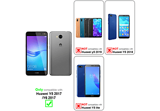 carcasa de móvil Funda flexible para móvil - Carcasa de TPU Silicona ultrafina;CADORABO, Huawei, Y6 2017, rojo blanco