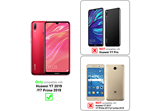 carcasa de móvil  - Funda flexible para móvil - Carcasa de TPU Silicona ultrafina CADORABO, Huawei, Y7 2019 / Y7 PRIME 2019, candy rojo
