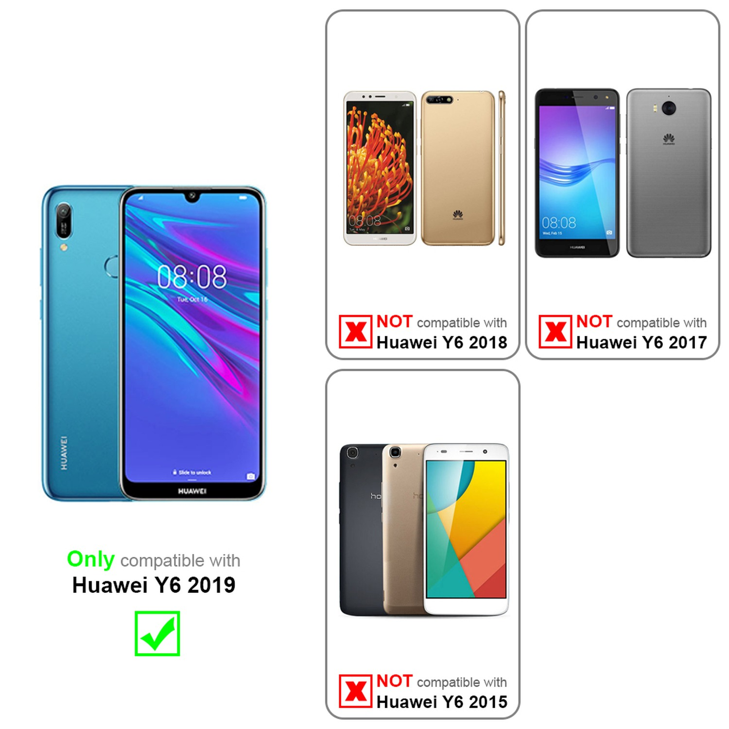 Custodia A Libro N NEWTOP Per Huawei Y6 2018 – Portafoglio In Similpelle Con Chiusura Magnetica, Colore Nero