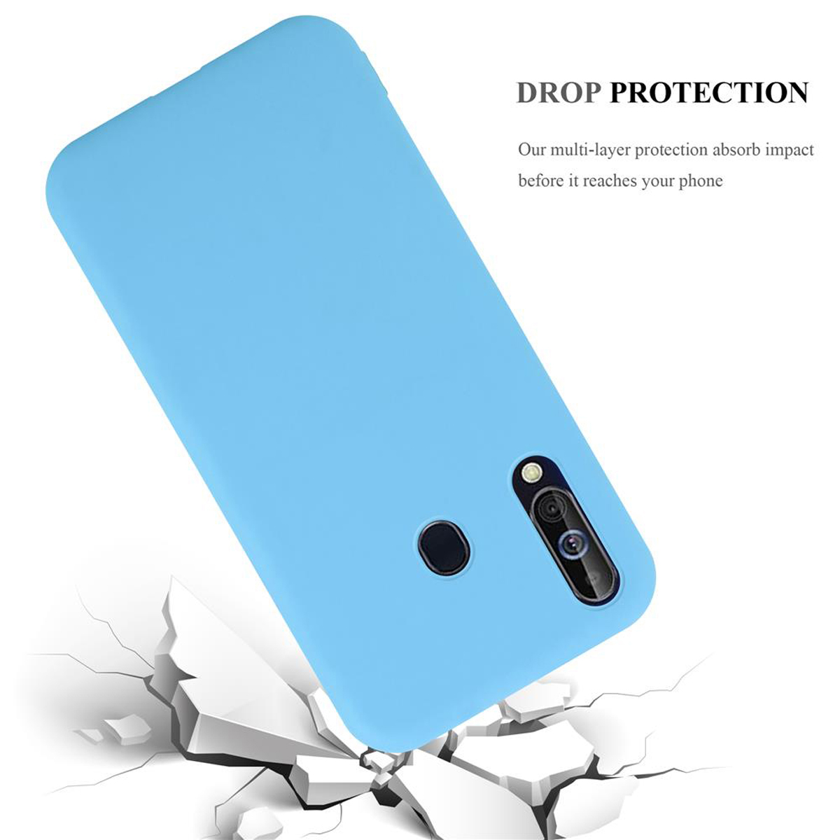 TPU Samsung, / im Backcover, A60 M40, Style, CADORABO BLAU Galaxy Candy CANDY Hülle