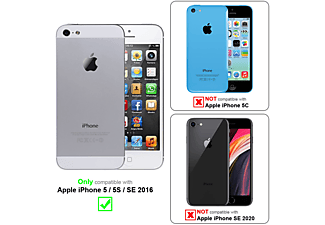 carcasa de móvil  - Funda flexible para móvil - Carcasa de TPU Silicona ultrafina CADORABO, Apple, iPhone 5, liquid rojo