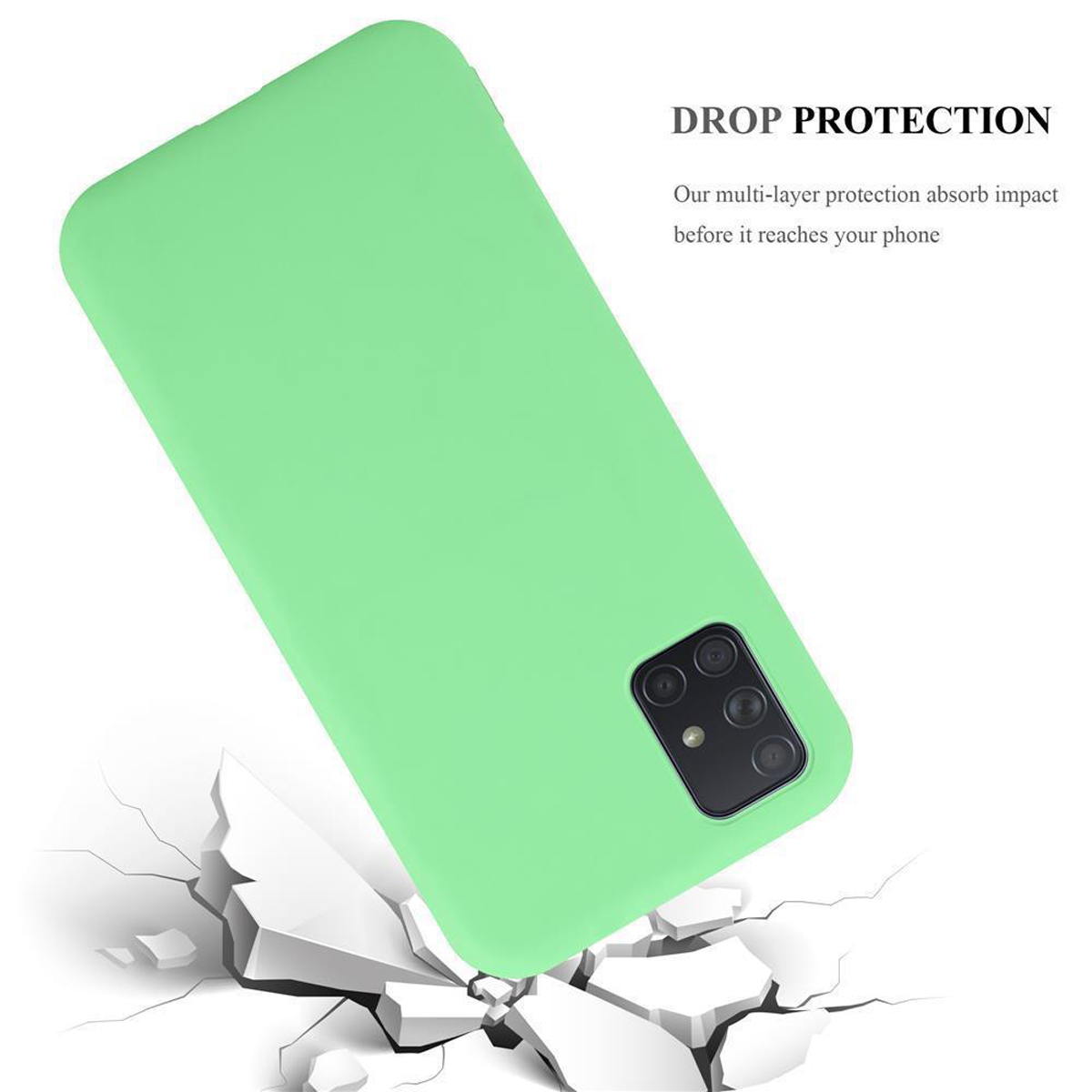 CADORABO TPU Silikon Candy Hülle, Backcover, Samsung, Galaxy A51 4G / M40s, CANDY PASTELL GRÜN