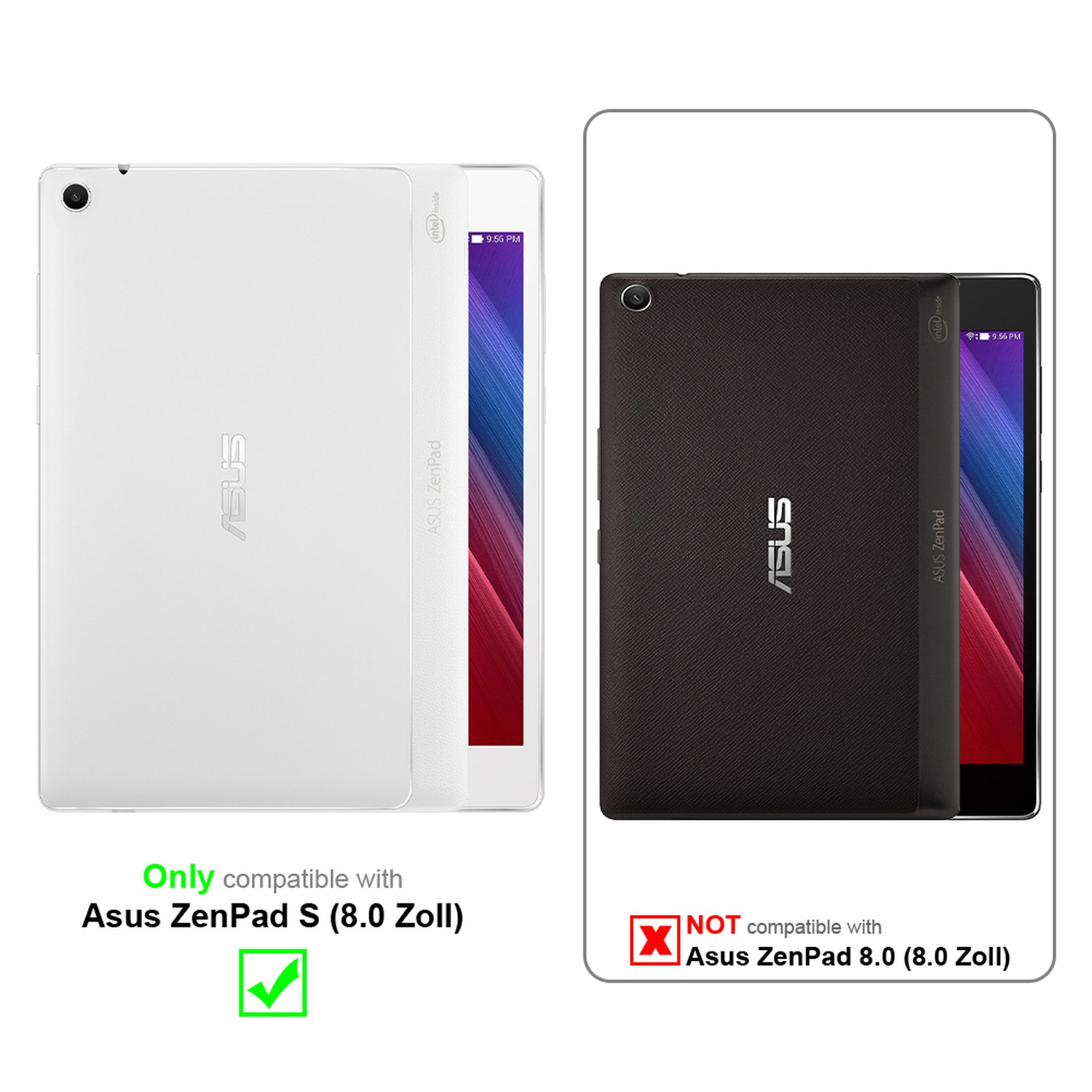 ZenPad (8.0 Schutzglas Zoll)) CADORABO Tablet Schutzfolie(für Asus S