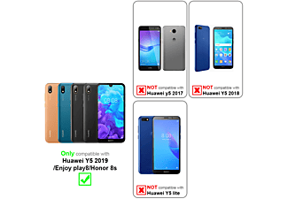 carcasa de móvil  - Funda flexible para móvil - Carcasa de TPU Silicona ultrafina CADORABO, Honor, 8s / Y5 2019 / Huawei Enjoy Play 8, candy rojo