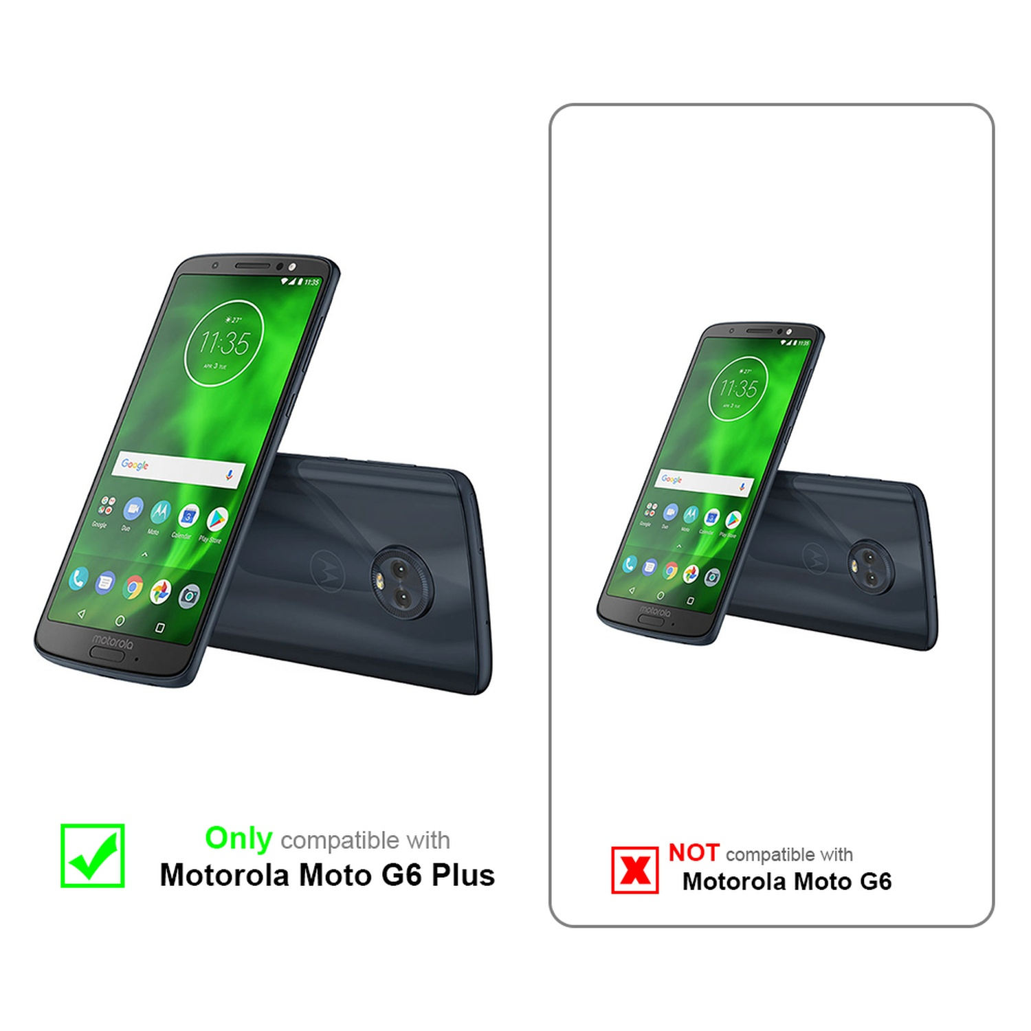 Due telefoni, uno con un segno di spunta verde e uno con una X rossa, che mostrano la compatibilità.
