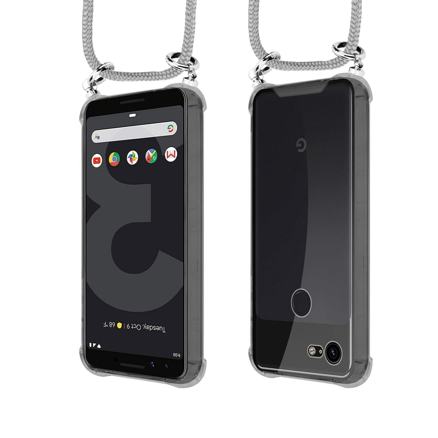 Zwei Telefone mit Hüllen und Lanyards. Die Hüllen sind transparent mit einem Lanyard befestigt.
