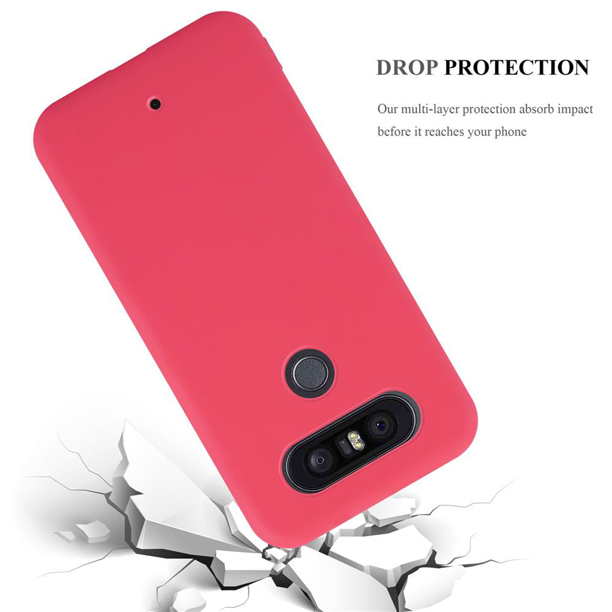 CADORABO Hülle Candy Backcover, TPU ROT LG, Q8, Style, CANDY im