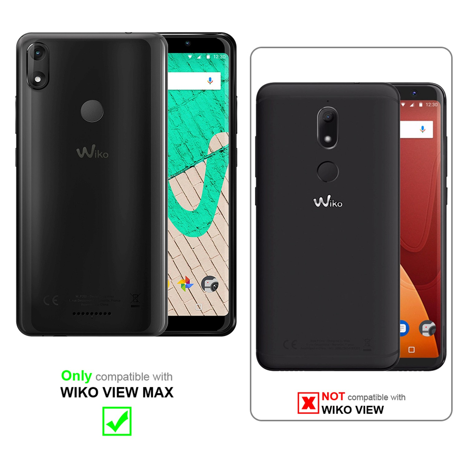 Due telefoni Wiko neri. Uno mostra il retro e l'altro lo schermo.