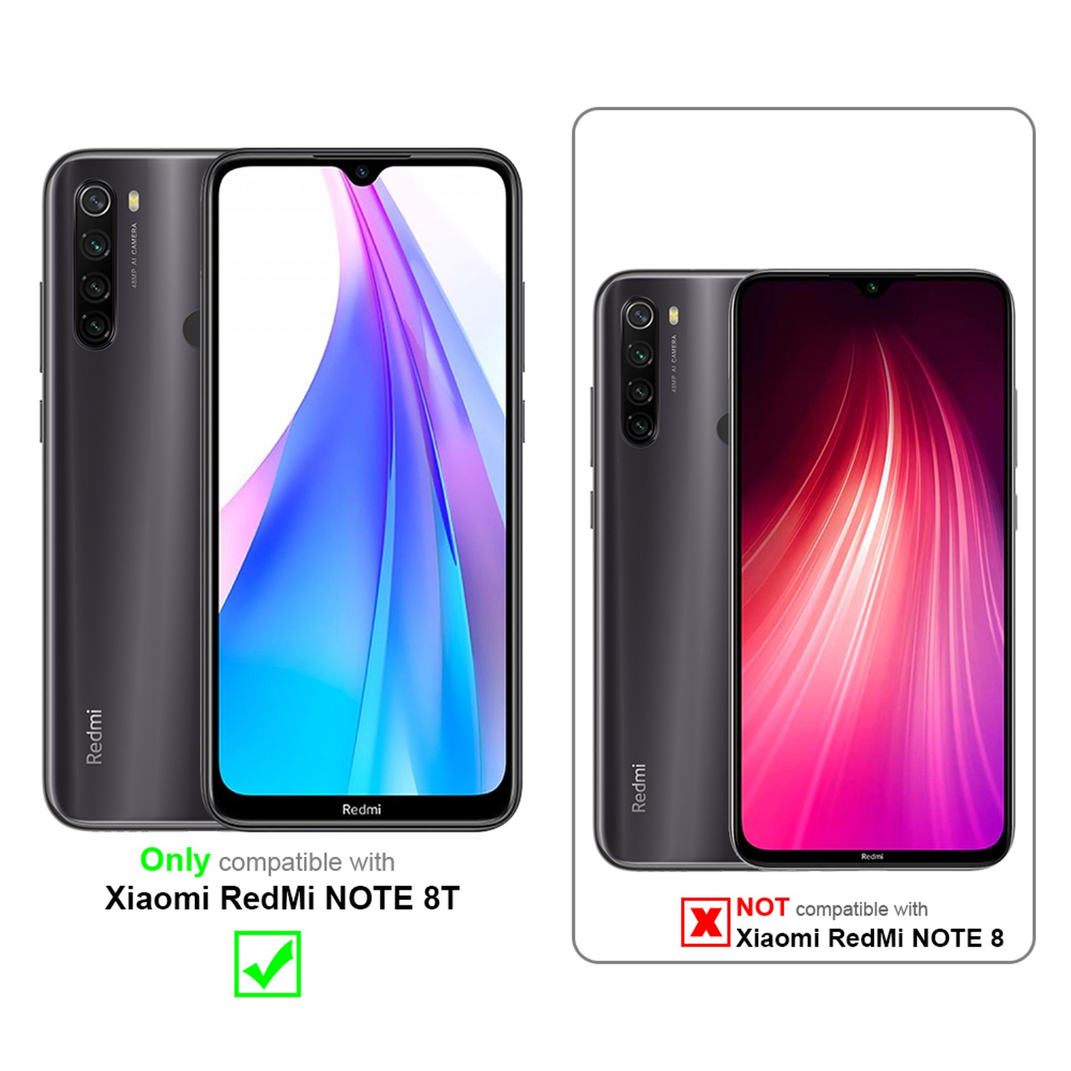 CADORABO Schutzfolie(für voll NOTE RedMi 8T) kelebend Schutzglas Xiaomi