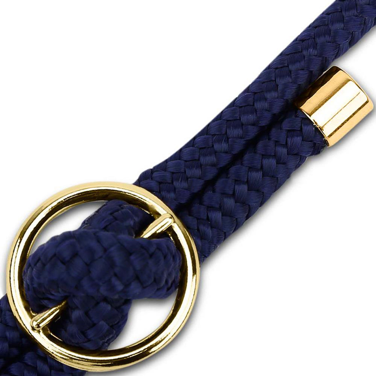 CADORABO Catena di telefoni cellulari in silicone con anelli d'oro, cinturino in corda e custodia staccabile CORDINO per Samsung Galaxy A71 4G, Blu Notte