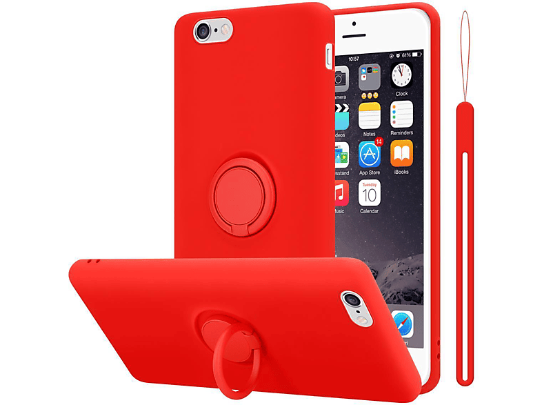 CADORABO Hülle im Liquid Ring Silicone Case Style, Backcover, Apple, iPhone 6 PLUS / 6S PLUS, LIQUID ROT