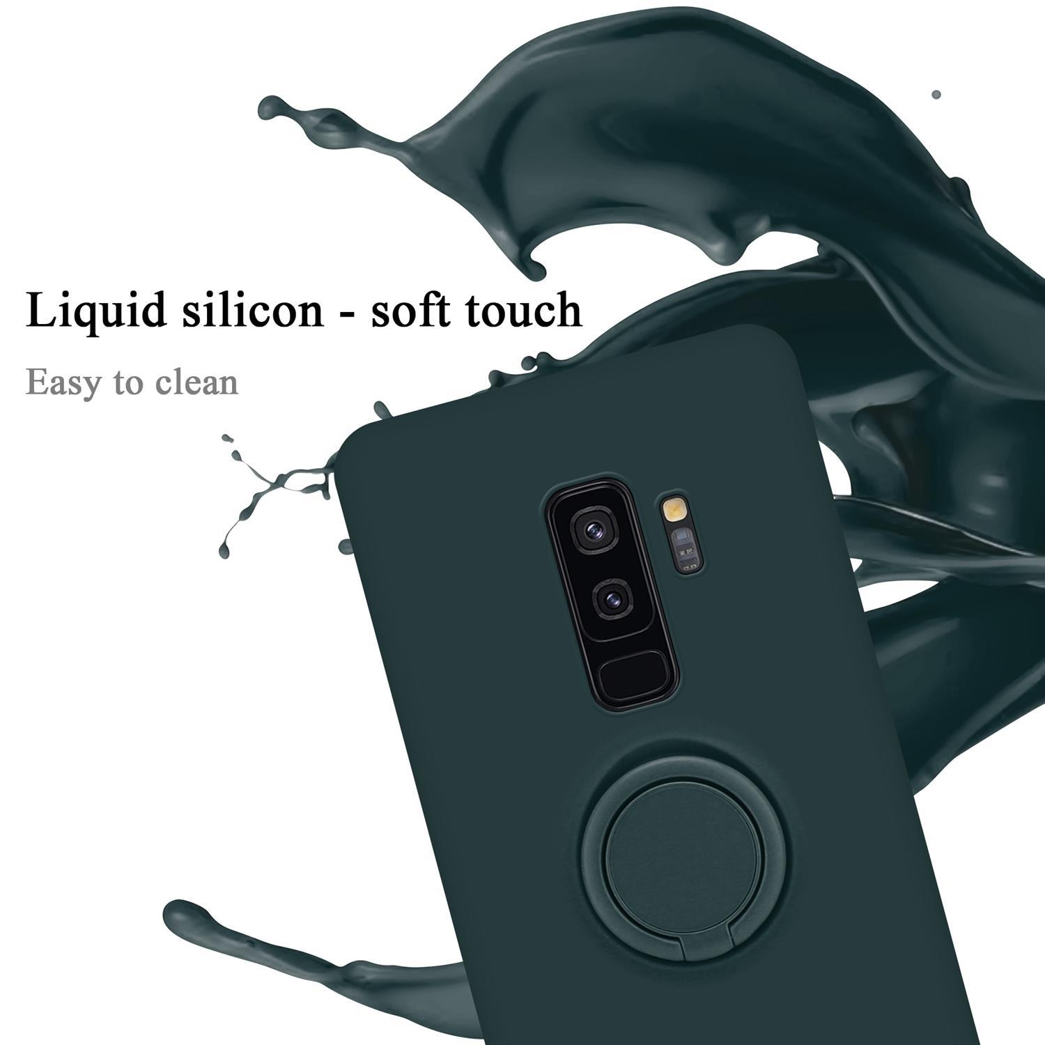 CADORABO Hülle im Liquid GRÜN Silicone Samsung, Galaxy Backcover, Case LIQUID S9 Style, Ring PLUS