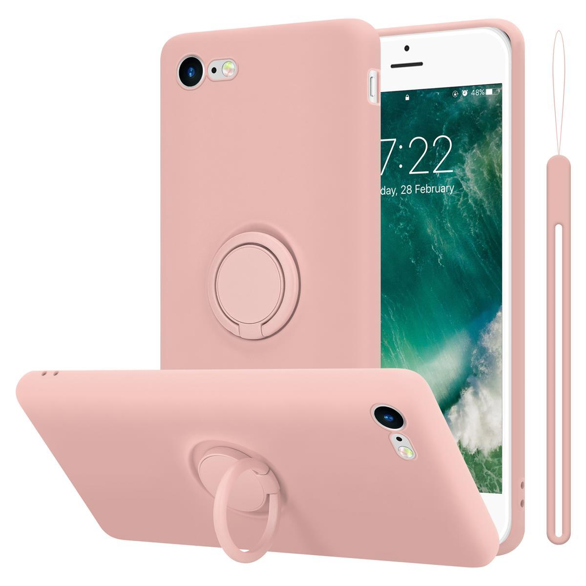 7 Case / / Hülle Apple, Ring Style, Silicone iPhone SE Liquid LIQUID PINK Backcover, / 8 im 7S 2020, CADORABO