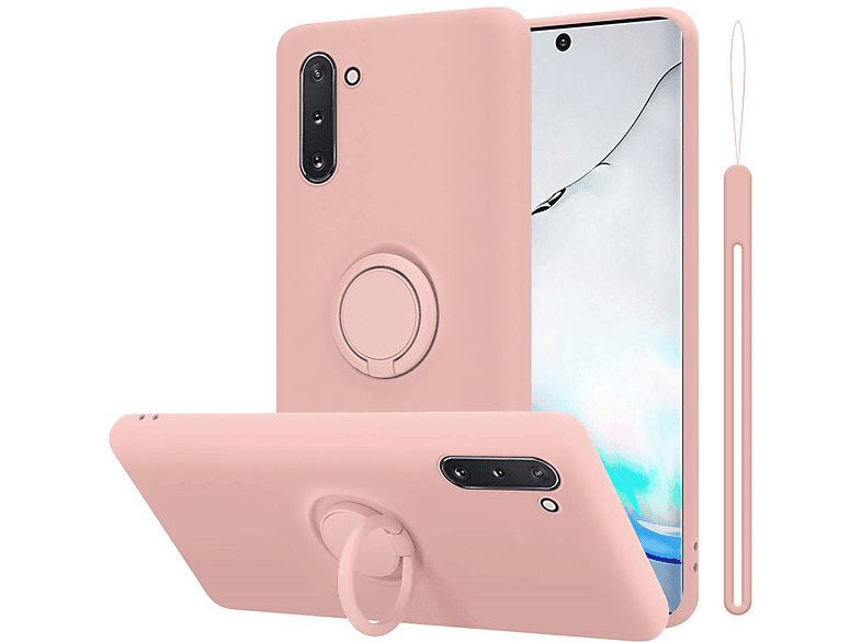 CADORABO Hülle im Liquid Ring Silicone Case Style, Backcover, Samsung, Galaxy NOTE 10, LIQUID PINK