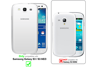 carcasa de móvil  - Funda flexible para móvil - Carcasa de TPU Silicona ultrafina CADORABO, Samsung, Galaxy S3 / S3 NEO, azul rojo blanco punto