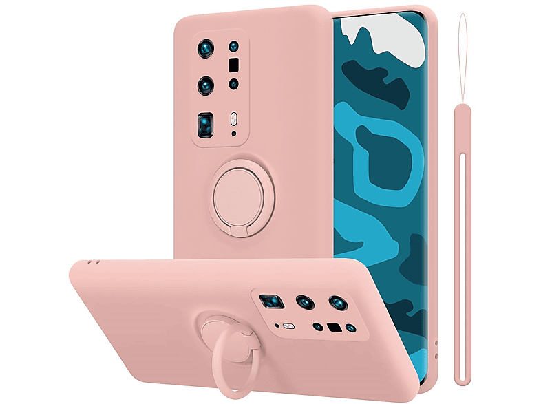 Cadorabo Hoesje Voor Huawei P40 PRO / P40 PRO+ - Gestreepte Look In Opaal Zwart Beschermhoes Gemaakt Van Gehard Glas En Tpu Siliconen