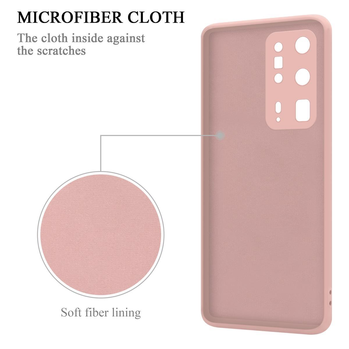 CADORABO Hülle im P40 Huawei, Silicone P40 PRO Liquid Case Backcover, PINK / Style, Ring PRO+, LIQUID