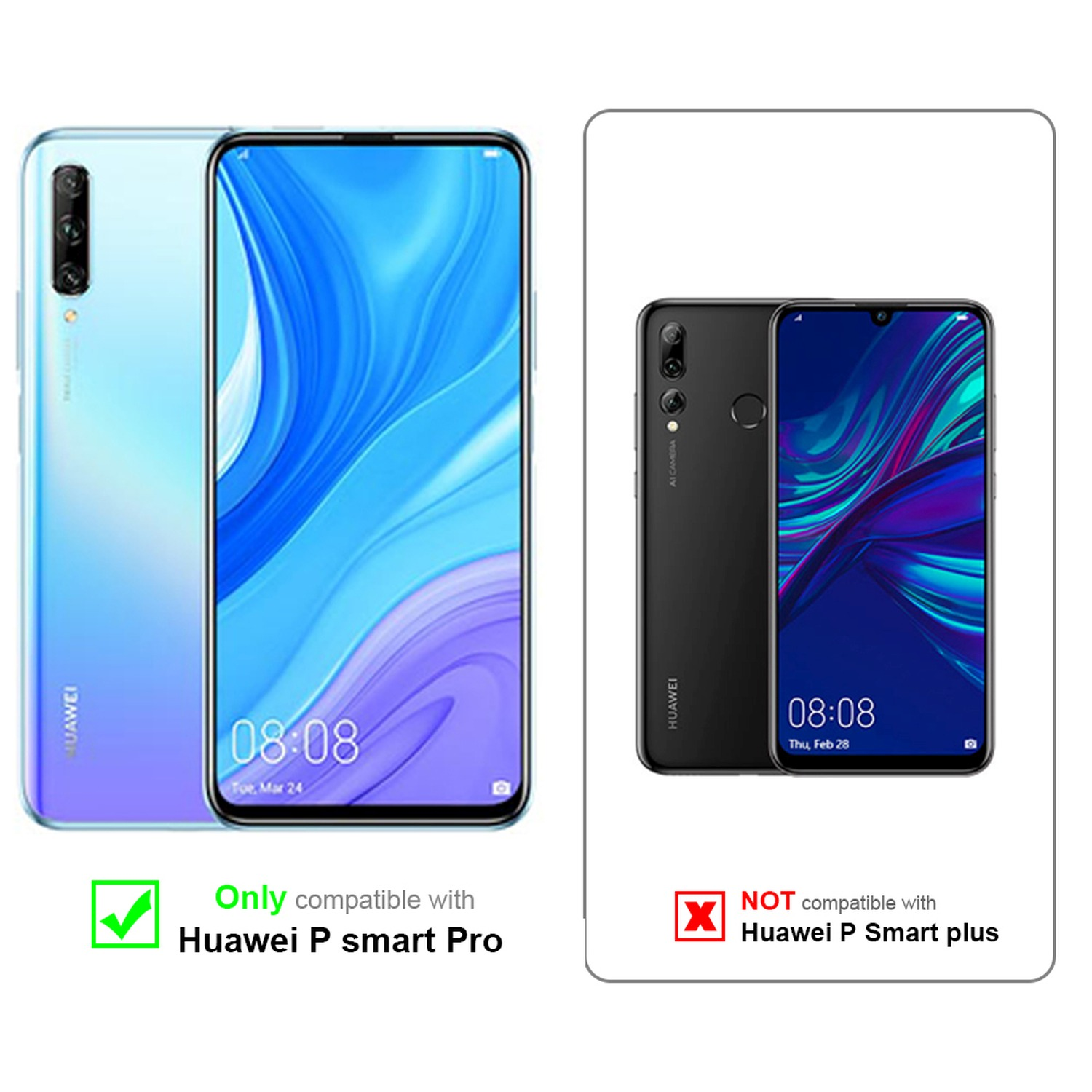 CADORABO 3x Schutzglas Huawei P Schutzfolie(für Tempered Glas SMART PRO)