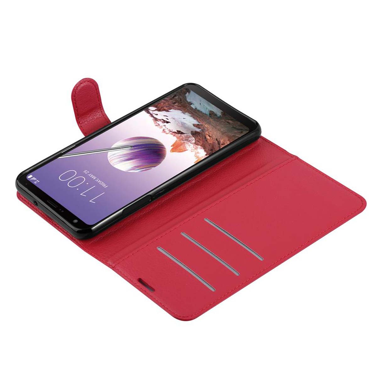 KARMIN STYLUS, Book Standfunktion, CADORABO Hülle LG, Bookcover, Q ROT