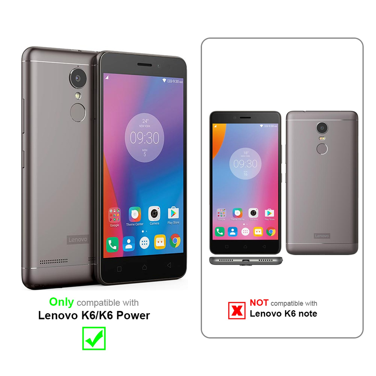 Funda - CADORABO Funda protectora para móvil Flip Style, Compatible con Lenovo K6 / K6 POWER, ROJO MANZANA