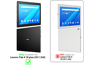 carcasa de tablet  - Funda libro para Tablet - Carcasa protección resistente de estilo libro CADORABO, Lenovo, Tab 4 10 PLUS (10.1" Zoll), azul oscuro jersey