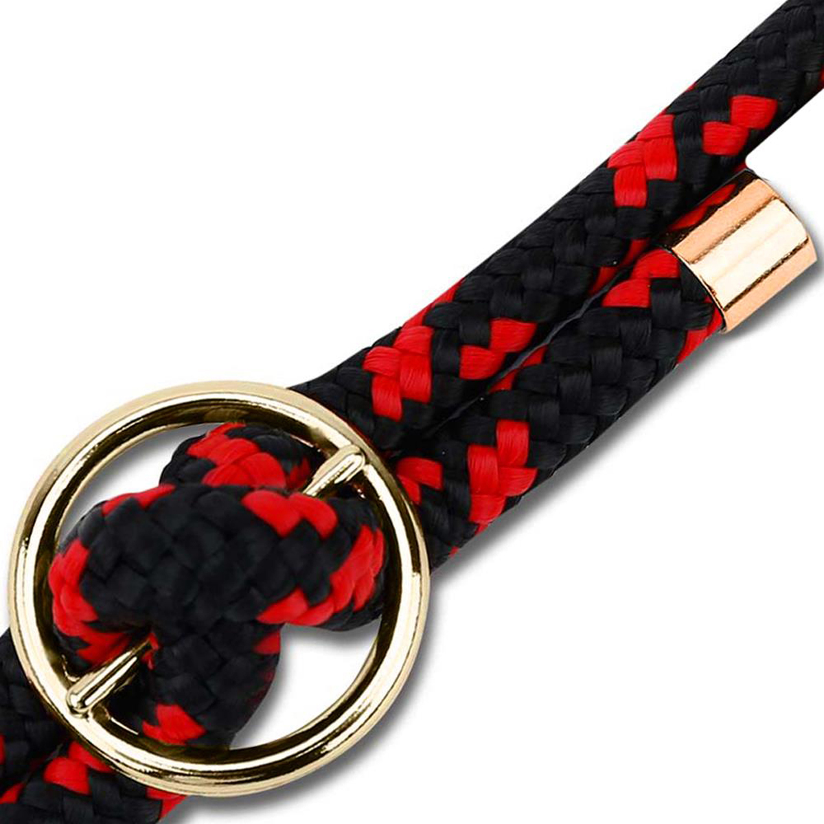 CADORABO Catena di telefoni cellulari in silicone con anelli d'oro, cinturino in corda e custodia staccabile CORDINO per Samsung Galaxy A71 4G, Nero