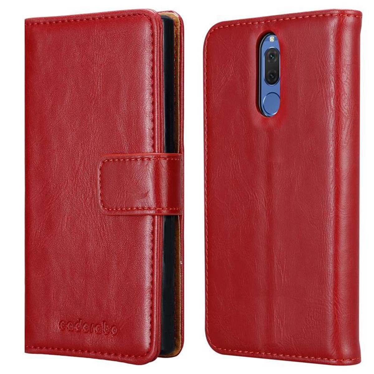 È mostrata una custodia per telefono in pelle rossa.
