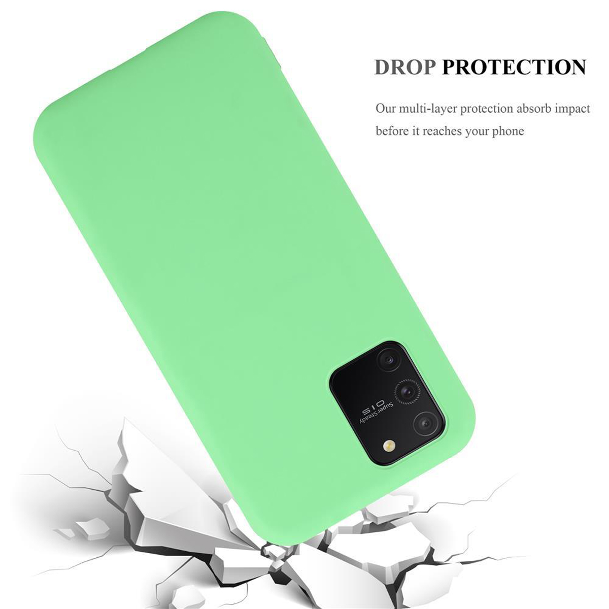 CADORABO Custodia in silicone TPU flessibile Candy Style CUSTODIA per Samsung Galaxy A91 / S10 LITE / M80s, Verde Pastello