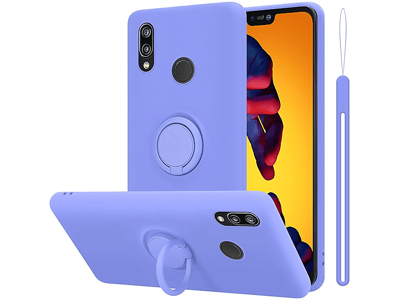 CADORABO Hülle NOVA Backcover, Case P20 2018 Ring Style, LIQUID LILA im 3E, Huawei, HELL Silicone / LITE Liquid