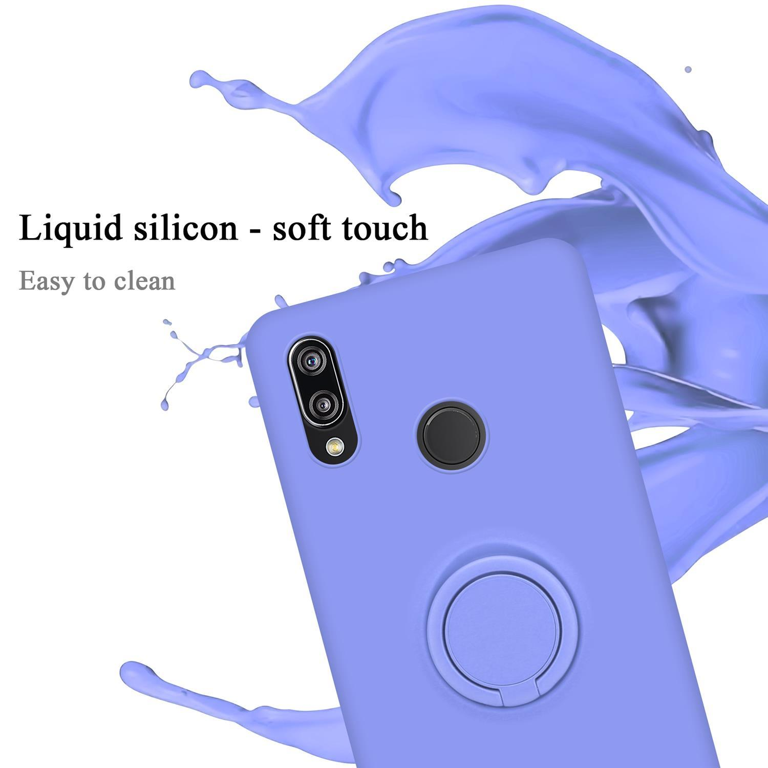 im Silicone / LILA 3E, LIQUID NOVA Liquid Hülle LITE 2018 Huawei, P20 Backcover, Style, HELL Ring Case CADORABO