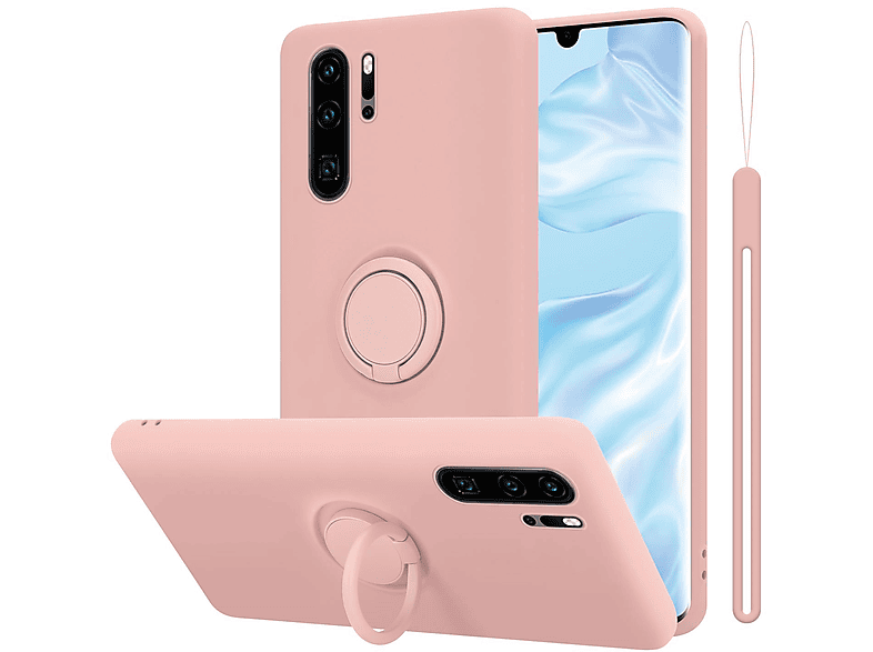 Case PRO, LIQUID Liquid PINK Ring Backcover, Silicone P30 CADORABO Huawei, Hülle Style, im