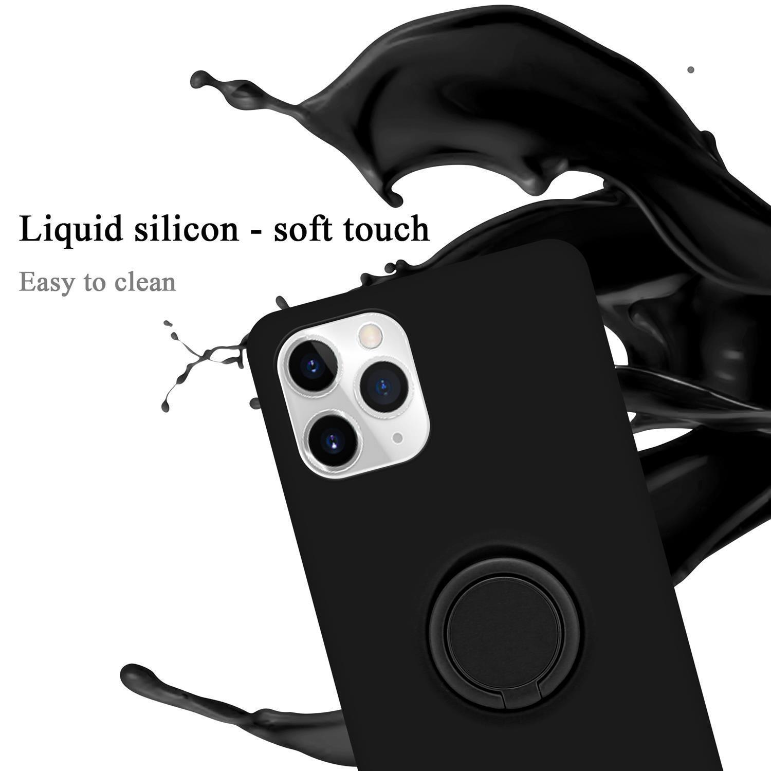 Liquid Hülle Case Apple, LIQUID PRO Backcover, MAX, Ring Silicone Style, CADORABO 11 SCHWARZ iPhone im