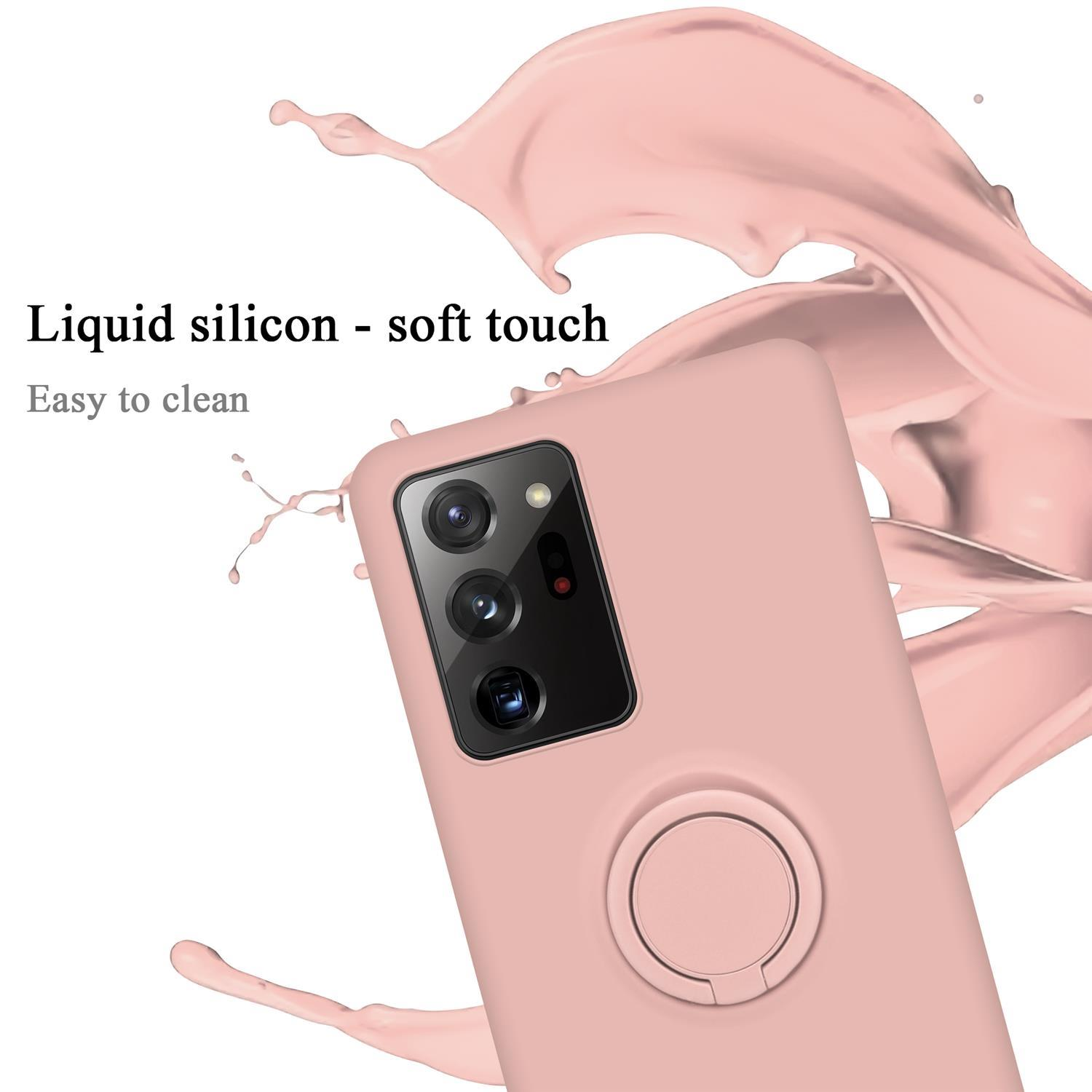 NOTE Backcover, Hülle Ring Case CADORABO 20 Samsung, LIQUID Style, Silicone PINK Liquid Galaxy ULTRA, im